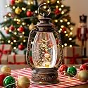 12'' Christmas Musical Snow Globe Lantern Spinning Water Glittering Snowman with Holiday Tree Scene, Battery &amp; USB Powered Light for Home Decoration