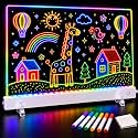 LED Drawing Board for Kids, 12-Inch Light Up Acrylic Dry Erase Board, 9 Colors & 7 Modes, Creative Gift for Girls Boys Age 4-8 Yrs