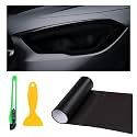 12 × 48 Inch Car Light Tint Film, Shiny Chameleon Headlights Tail Lights Fog Lights Films with Squeeze &amp; Cutter, Self Adhesive Vinyl Film Sticker Sheet Roll Car Accessories (Matte Black)