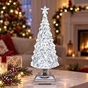 12.5' 'Crystal Christmas Tree Snow Globe with Music, Lighted Spinning Glitter Water Lantern with 6H Timer, USB &amp; Battery Operated Xmas Table Decor