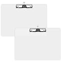 12.5x8.8in Acrylic Clipboards Fit A4 8.5x11 Letter Size, 3mm Thick 2PCS Horizontal Large Clip Board, Convenient Office Supplies Clear Clipboard with Pen Storage Holder for Working Studying Home
