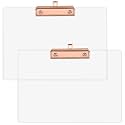 12.5x8.8in Clipboards Clear Acrylic Fit A4 8.5x11 Letter Size, 3mm Thick 2 PCS Thick Clip Board Horizontal with Hanging Hook Low Profile Clip, Convenient Clipboards for Classroom School Office