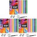 12-Color Colored Pencils Professional Coloring Pencils for Adults Art Color Drawing (Pack of 3)