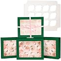 Bakepacker Auto-pop up 12 Cupcake Box Forest Green 13"x10"x3.5" 10-Pack
