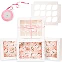 Bakepacker Auto-pop Up Cupcake Boxes White 12 Count 13"x10"x3.5"
