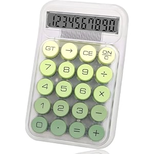 12 digit transparent desktop calculators portable clear calculator with lcd display cute pastel round keys battery operated calculator for office school students home amp business