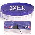 12 FT Round Winter Pool Cover for Above Ground Pools, Cable and Pulley