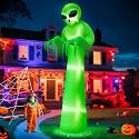 12 FT Scary Halloween Inflatable Alien Built-in LEDs Outdoor Decoration