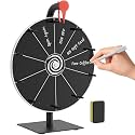 12 Inch 10 Slots Prize Wheel Spinner with Stand, Spinning Wheel for Prizes with Dry Erase Marker & Eraser, Portable Spin Wheel of Fortune Game Roulette Wheel for Home Parties, Carnival, Trade Show