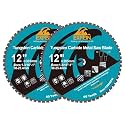 12 Inch 60T Metal Circular Saw Blade - 2-Pack EXFEIN Tungsten Carbide Tipped Saw Blade Arbor 1-3/16" for Metal Sheet or Pipe, Angle Iron, Rebar, Ferrous Metals, Non-Ferrous Metals