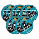 12 Inch 60T Metal Circular Saw Blade - 5-Pack EXFEIN Tungsten Carbide Tipped Saw Blade Arbor 1-3/16" for Metal Sheet or Pipe, Angle Iron, Rebar, Ferrous Metals, Non-Ferrous Metals