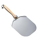 12 Inch Aluminum Pizza Peel with Foldable Wood Handle - Effortless Storage Pizza Paddle Spatula for Oven, Baking Homemade Pizza & Bread, Premium Metal Pizza Board