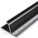 12 Inch Black Aluminum Cutting Safety Ruler Dual-Scale (Inch and Metric)
