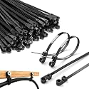 12 Inch Black Zip Ties with Screw Hole, Heavy Duty Mountable Cable Ties