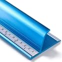 12 Inch Blue Aluminum Cutting Safety Ruler Dual-Scale (Inch and Metric)