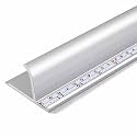 12 Inch Blue Aluminum Cutting Safety Ruler Dual-Scale (Inch and Metric)