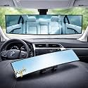 12 Inch Car Rear View Mirror – Anti-Glare Wide Angle Panoramic Mirror, Curved Surface Design, High Definition Glass, Universal Clip-On Interior Rearview Mirror