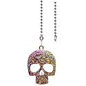 12 Inch Ceiling Fan Pull Chain with Vintage Skull Charm - Fan Pull Chain Extension, Pull Chains for Ceiling Fans and Lights with Connector(Rainbow)
