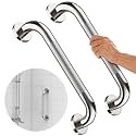 12 Inch Chrome Grab Bar, 2 Pack Knurled Grab Bars for Bathroom