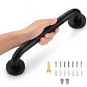 12 Inch Grab Bars for Shower, Black Anti Slip Grab Bar for Bathtubs Showers Toilet, Stainless Steel Safety Shower Grab Bar,Wall Mounted Shower Handle Handicap Bars for Senior Elderly