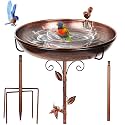 12 Inch Metal Bird Bath for Outside（Bronze）