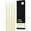 12 inch Organic Beeswax Taper Candles 4 Pack Dripless Candle, Off White