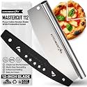 12-Inch Pizza Cutter Rocker Blade, 304 Stainless Steel Slicer Knife, Silver