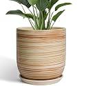 12 Inch Pots for Plants, Ceramic Planters, Yellow