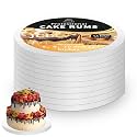 12 Inches White Round Sturdy Cake Board Drums for Displaying Cakes, 1/2 Inch Thick Decorating Supplies White 10-Packs Sturdy Corrugated Cardboard Base, Base para Pastel (12inch/10pcs)