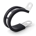 12 Pack 1 1/2 Inch Stainless Steel Cable Clamps, Metal Pipe Clamps Wire Clamps Conduit clamps for Tube, Pipe or Wire Loom Installation, Rubber Cussioned