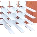 12 Pack - 10 inch White Hidden L Shelf Bracket (1/5 Inch Thicked) Iron Floating Shelf Brackets Rustic Industrial Metal Brackets for Shelf Support