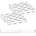 12 Pack 2.36" High Shallow Drawer Dividers, 12.5"-21.3" Expandable