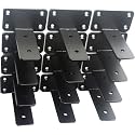 12 Pack - 4 inch Black Hidden L Shelf Bracket (1/5 Inch Thicked) Iron Floating Shelf Brackets Rustic Industrial Metal Brackets for Shelf Support