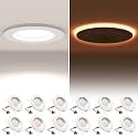 POWERASIA 12 Pack 4 Inch LED Metal Recessed Lighting with Night Light
