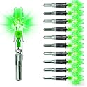 12 Pack 5.2mm/.204 Lighted Nocks for Arrows with ID .233 .244 .246 H S GT Bushings, Auto LED Arrow Nocks for Compound Recurve Bow, High Visibility Impact Resistant Archery Hunting Gifts for Men