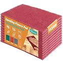 12 Pack 6" x 9" General Purpose Scuff Pads, Red 240 Grit – Non-Woven Hand Automotive Sanding Pads for Scuffing, Scouring & Paint Surface Prep – Thick Design for Auto Body, Woodworking & Metal