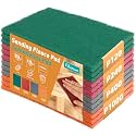 12 Pack 6" x 9" General Purpose Scuff Pads – 120 240 400 1000 Grit– Thick Design Hand Automotive Sanding Pads for Scuffing, Paint Prep, Auto Body & Woodworking