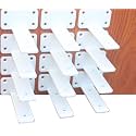 12 Pack - 6 inch White Hidden L Shelf Bracket (1/5 Inch Thicked) Iron Floating Shelf Brackets Rustic Industrial Metal Brackets for Shelf Support