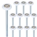 12 Pack 9'' Stem 2" Modern White Nylon Garage Door Roller, 13 Ball Commercial Grade Door Wheel Quiet/Durable and High Load, Use 6200ZZ Double Seals Precision Bearings