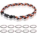 12 Pack Baseball Necklace 18inch, Team Gift for Baseball Funs, Three Braided Titanium Tornado Rope Design, with Muti - Color for Pick