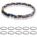 12 Pack Baseball Necklace 18inch, Team Gift for Baseball Funs, Three Braided Titanium Tornado Rope Design, with Muti - Color for Pick