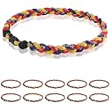 12 Pack Baseball Necklace 18inch, Team Gift for Baseball Funs, Three Braided Titanium Tornado Rope Design, with Muti - Color for Pick