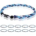 12 Pack Baseball Necklace 18inch, Team Gift for Baseball Funs, Three Braided Titanium Tornado Rope Design, with Muti - Color for Pick