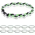 12 Pack Baseball Necklace 18inch, Team Gift for Baseball Funs, Three Braided Titanium Tornado Rope Design, with Muti - Color for Pick