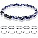 12 Pack Baseball Necklace 18inch, Team Gift for Baseball Funs, Three Braided Titanium Tornado Rope Design, with Muti - Color for Pick