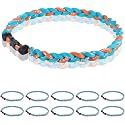 12 Pack Baseball Necklace 18inch, Team Gift for Baseball Funs, Three Braided Titanium Tornado Rope Design, with Muti - Color for Pick