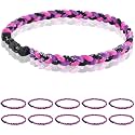 12 Pack Baseball Necklace 18inch, Team Gift for Baseball Funs, Three Braided Titanium Tornado Rope Design, with Muti - Color for Pick