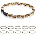 12 Pack Baseball Necklace 18inch, Team Gift for Baseball Funs, Three Braided Titanium Tornado Rope Design, with Muti - Color for Pick