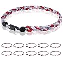 12 Pack Baseball Necklace 18inch, Team Gift for Baseball Funs, Three Braided Titanium Tornado Rope Design, with Muti - Color for Pick