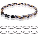12 Pack Baseball Necklace 18inch, Team Gift for Baseball Funs, Three Braided Titanium Tornado Rope Design, with Muti - Color for Pick